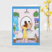 Het Scheren van het man in de Vrouw van de Kaart (Gele Bloem)