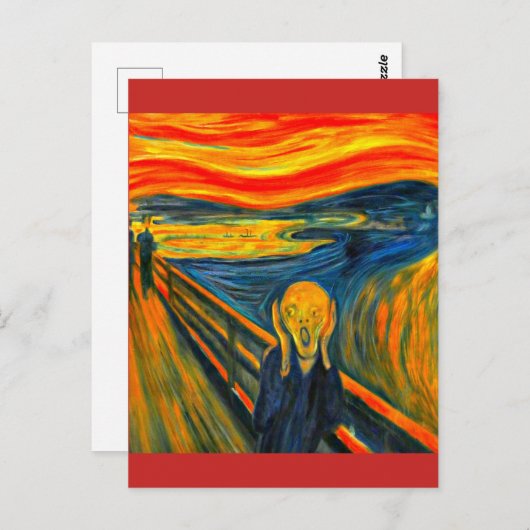 Het scherm - Edvard Munch - Art Post Card Briefkaart (Voorkant / Achterkant)