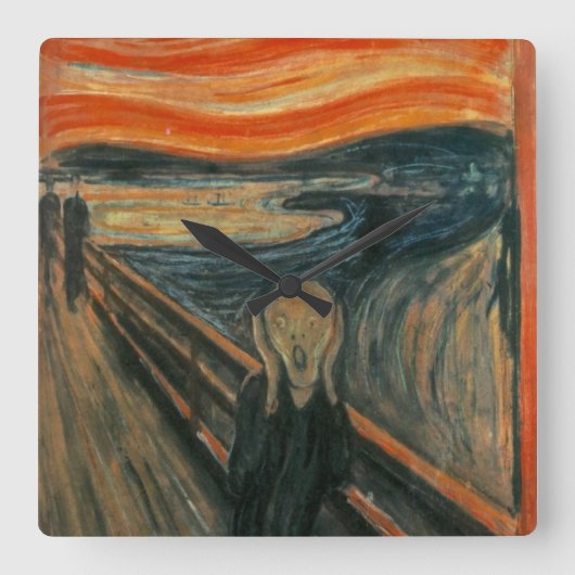 Het scherm - Edvard Munch Vierkante Klok (Voorkant)
