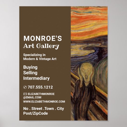 Het scherm van Edvard Munch, Art Dealer, Gallery Poster (Voorkant)