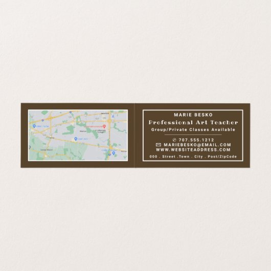 Het scherm van Edvard Munch, kunstleraar, gedetail Visitekaartje (Binnenkant ongevouwen)