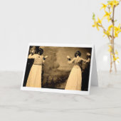 Het Schermen van vintage Vrouwen Periode! De Kaart (Gele Bloem)