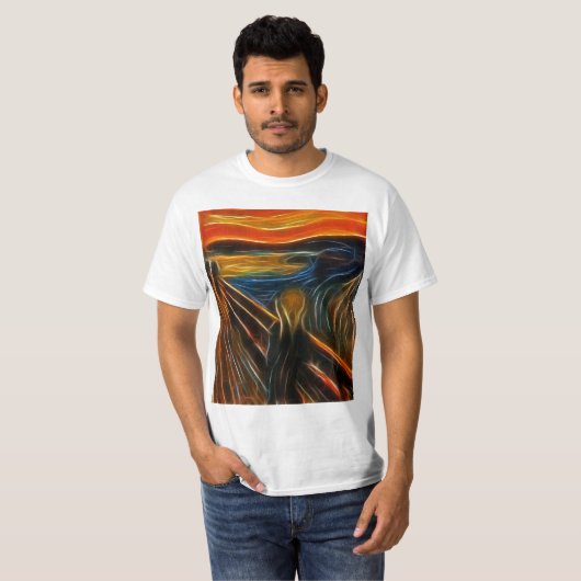 Het schermfractale schilderij Edvard Munch T-shirt (Voorkant volledig)