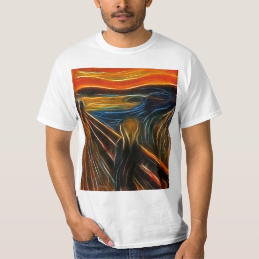 Het schermfractale schilderij Edvard Munch T-shirt (Voorkant)