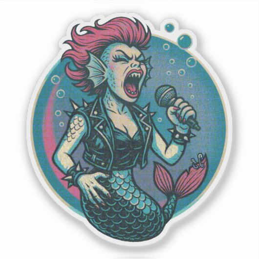 Het schetteren van de Vinyl Siren Sticker (Voorkant)