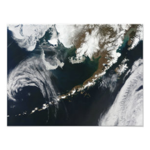 Het schiereiland Alaskan en de eilanden Aleutian Foto Afdruk