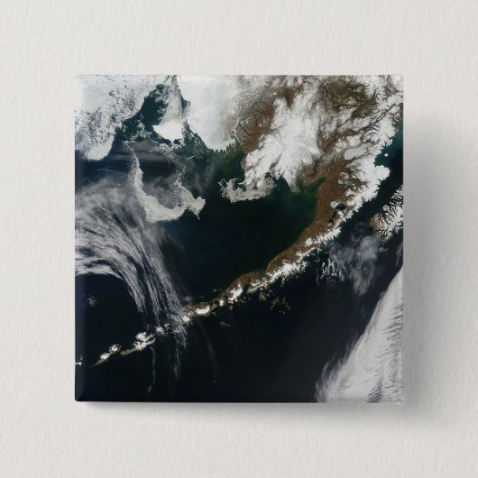 Het schiereiland Alaskan en de eilanden Aleutian Vierkante Button 5,1 Cm (Voorkant)