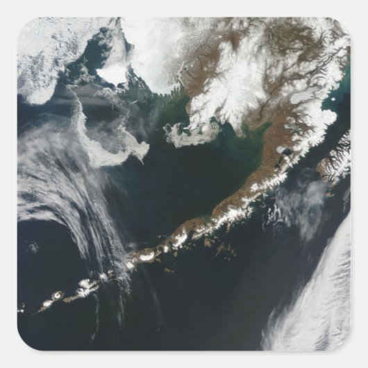 Het schiereiland Alaskan en de eilanden Aleutian Vierkante Sticker (Voorkant)