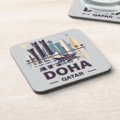 Het schiereiland Doha Qatar Arabia Bier Onderzetter (Linkerzijde)