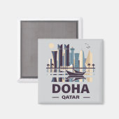 Het schiereiland Doha Qatar Arabia Magneet (Voorkant / Achterkant)