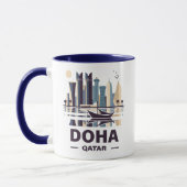 Het schiereiland Doha Qatar Arabia Mok (Links)