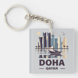 Het schiereiland Doha Qatar Arabia Sleutelhanger
