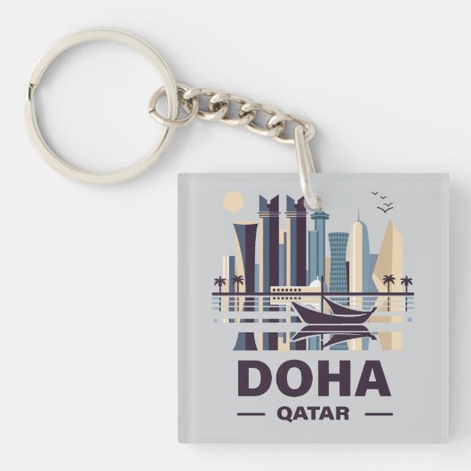 Het schiereiland Doha Qatar Arabia Sleutelhanger (voorkant)