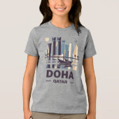 Het schiereiland Doha Qatar Arabia Tri-Blend Shirt (Voorkant)