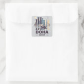 Het schiereiland Doha Qatar Arabia Vierkante Sticker (Tas)