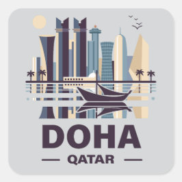 Het schiereiland Doha Qatar Arabia Vierkante Sticker