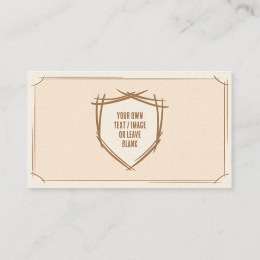 Het schild van de ridder. Wapen. Veiligheidsbadge. Visitekaartje (Achterkant)