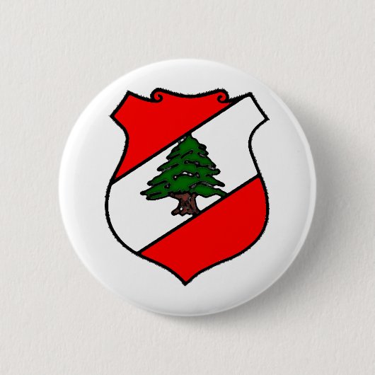 Het schild van Libanon Ronde Button 5,7 Cm (Voorkant)
