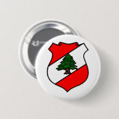Het schild van Libanon Ronde Button 5,7 Cm (Voorkant /achterkant)