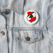 Het schild van Libanon Ronde Button 5,7 Cm (In situ)