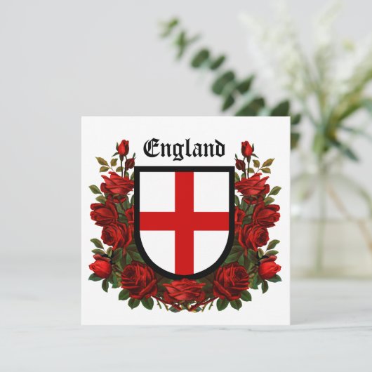 Het schild van St. George omringd door rode rozen (Staand voorkant)