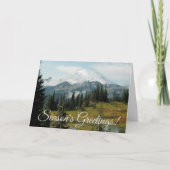 Het Schilderachtig berglandschap van het seizoen Feestdagen Kaart (Voorkant)