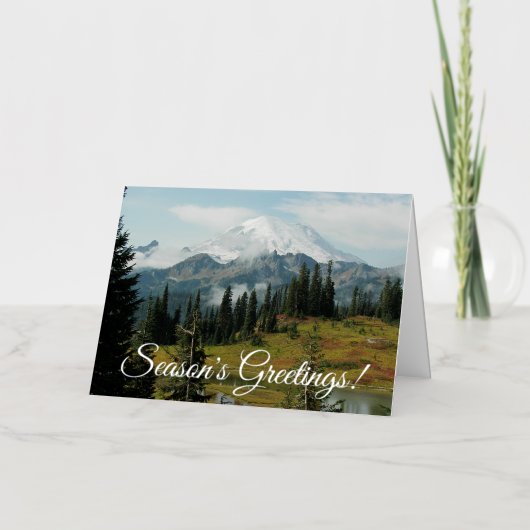 Het Schilderachtig berglandschap van het seizoen Folie Feestdagenkaart (Voorkant)