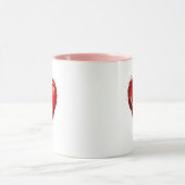 Het schildereffect van het rode patroonhart. mok (Midden)