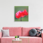 Het schildereffect van rode bloem sluit dicht canvas afdruk (Insitu (Woonkamer))