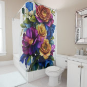 Het schilderen Bloemennevel Om het even welke kleu Douchegordijn (In situ)