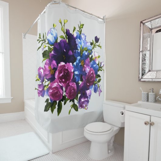 Het schilderen Bloemennevel Om het even welke kleu Douchegordijn (In situ)