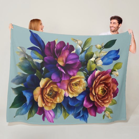 Het schilderen Bloemennevel Om het even welke kleu Fleece Deken (In situ)