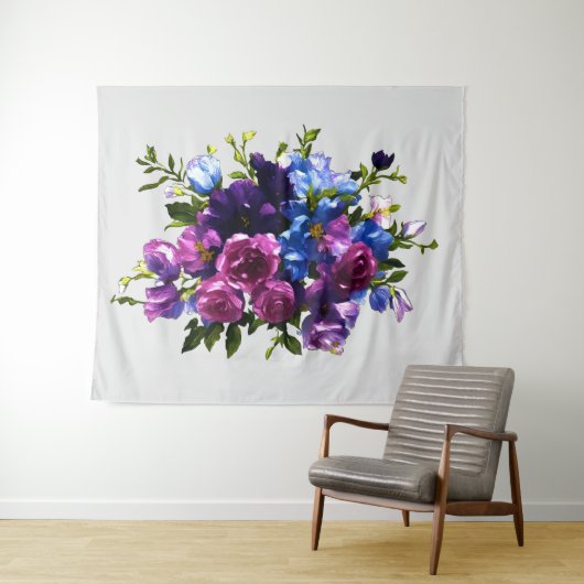 Het schilderen Bloemennevel Om het even welke kleu Wandkleed (In Situ (horizontaal))