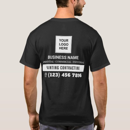 Het schilderen de Bedrijfs van de Aanbestedende On T-shirt (Achterkant)