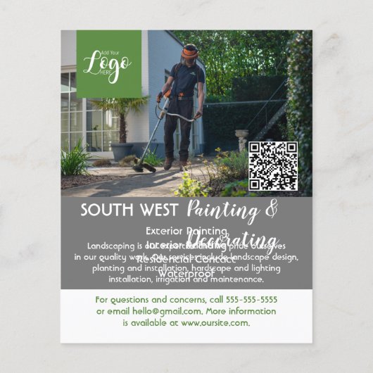 Het schilderen en het verfraaien van bedrijvenflye flyer (Achterkant)