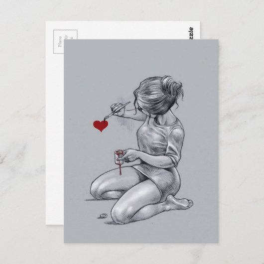 Het schilderen Liefde Briefkaart (Voorkant / Achterkant)