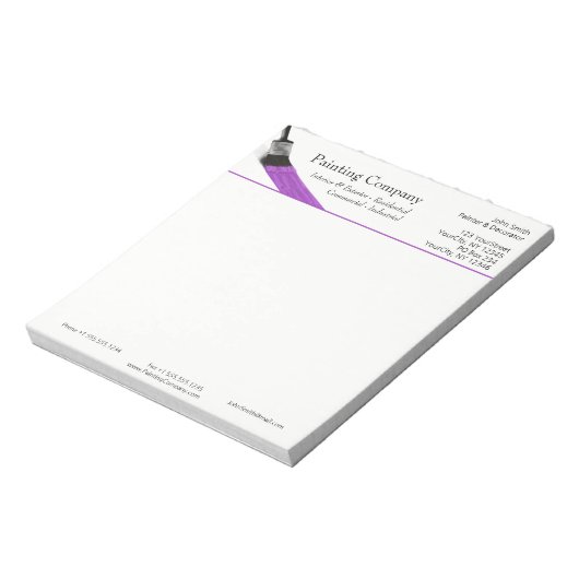 Het schilderen Paars van het Bedrijf van de Dienst Notitieblok (Linkerzijde)