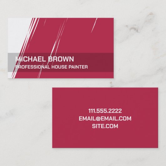 Het schilderen Professionele Schilder Magenta Visitekaartje (Voorkant / Achterkant)