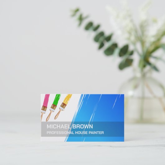 Het schilderen Professionele Schilder Visitekaartje (Staand voorkant)