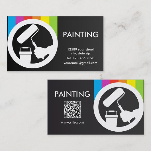 Het schilderen QR Code Visitekaartje (Voorkant / Achterkant)