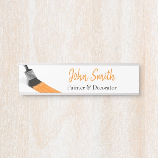 Het schilderen Sinaasappel van het Bedrijf van de  Deurbordje (Voorkant)