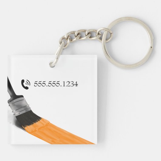 Het schilderen Sinaasappel van het Bedrijf van de  Sleutelhanger (Achterkant)