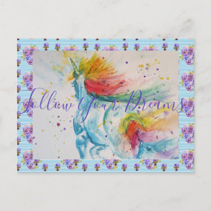 Het schilderen Unicorn volgt Uw Briefkaart van Dre