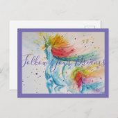 Het schilderen Unicorn volgt Uw Waterverf van Drea Briefkaart (Voorkant / Achterkant)