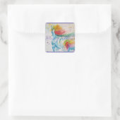 Het schilderen Unicorn volgt Uw Waterverf van Drea Vierkante Sticker (Tas)