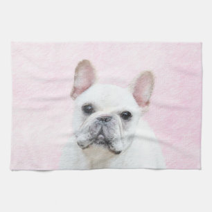Het schilderen van Bulldog (Cream/White) - Dog Art Theedoek
