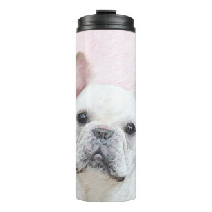 Het schilderen van Bulldog (Cream/White) - Dog Art Thermosbeker