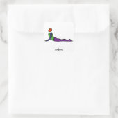 Het schilderen van cobra yoga pose met Sanskriette Vierkante Sticker (Tas)