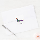 Het schilderen van cobra yoga pose met Sanskriette Vierkante Sticker (Envelop)