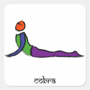 Het schilderen van cobra yoga pose met Sanskriette Vierkante Sticker